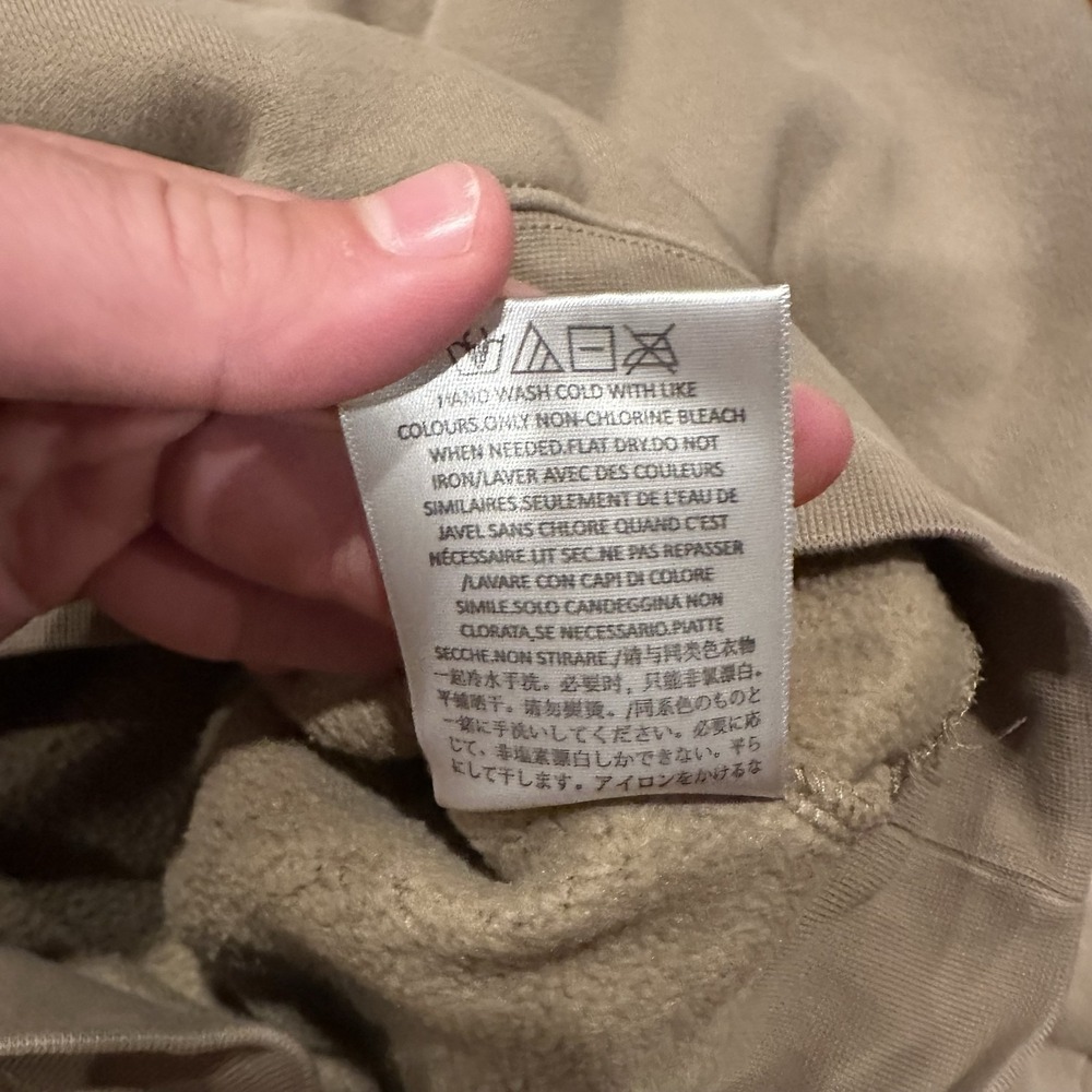 Fear Of God Essentials Sweatshirt Mens Large Beige Fleece Crewneck Pullover Logo - Picture 7 of 12